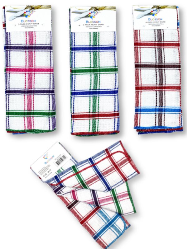 Blossom – 3pk Premium Waffle swab Dish Cloths 35x35cm