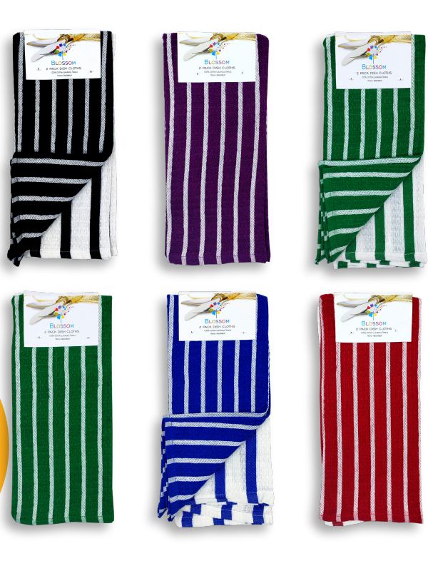 Blossom – 2pk Stripes Design Dish Cloths (45x70cm)