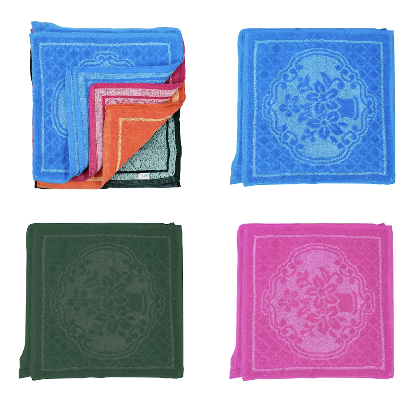 Blossom - 10pk Flower Pot Design Face Towel (37x37cm)