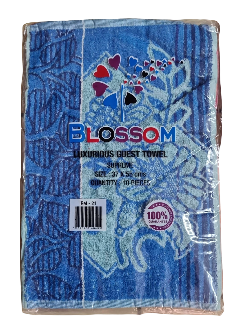 Blossom - 10pk Flower Design Guest Towel (37x55cm)