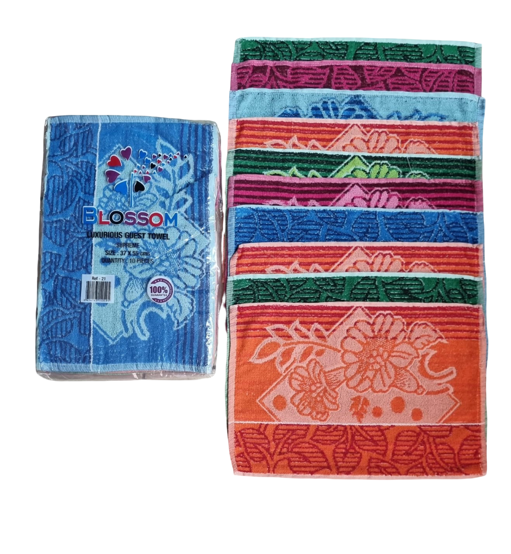 Blossom - 10pk Flower Design Guest Towel (37x55cm)