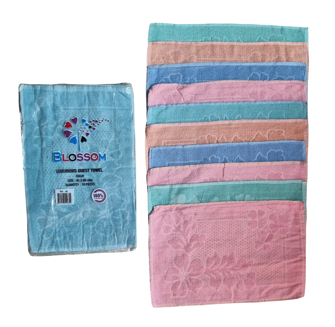 Blossom - 10pk Solid Design Mini Hand Towel (40x60cm)